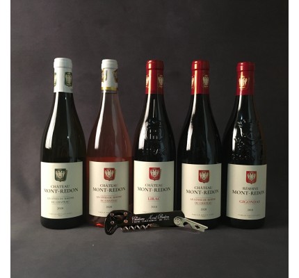 Fransk smagekasse 5 fra vinhuset Château Mont-Redon med 5. fl. vin